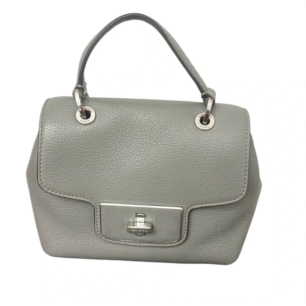 Michael Kors Emery Small Leather Satchel Bag. Steel Gray - Picture 2 of 14